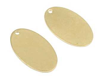 Personalisierter Stanzrohling - Messing Oval Charms - Ovale Messing Ohrringe und Anhänger - Messing Oval Halskette - 20.82x12.09x0.81mm - PP2452