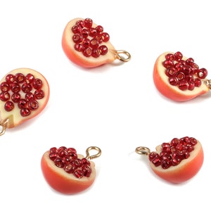Acrylic Pomegranate Earring Charms - Pomegranate Pendant - Earring Findings - Jewelry Supplies - 16.3x11.65x7.84mm - AC1993