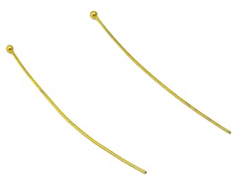 Brass Needle Ball Head Pin - Raw Brass Nail - Brass Slender Ball - Brass Spikes Wires- Raw Brass Pins - 40.23x1x1mm- PP8552-40