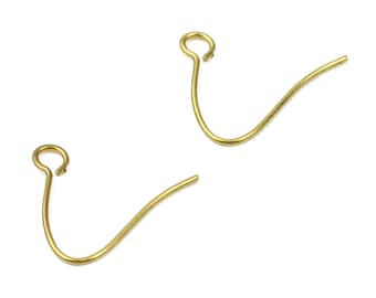 Brass Earring Hooks 0.5 - Raw Brass Earring Wires - Earring Findings - Jewelry Supplies - 12.08x10.34x0.49mm - PP2833