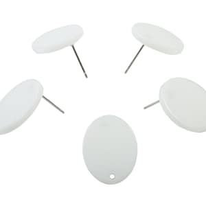 12 st. ovala örhängen i akryl - oval örhängesstift - kirurgisk örhänge - smyckestillbehör - färgkod: A396 - 19,97x15,93x2,32 mm - AC1861-A396 bild 1