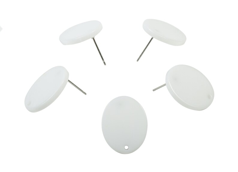 12 st. ovala örhängen i akryl - oval örhängesstift - kirurgisk örhänge - smyckestillbehör - färgkod: A396 - 19,97x15,93x2,32 mm - AC1861-A396 bild 1