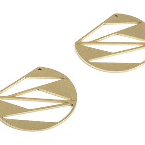 Brass Blank Curve Pendant Charms - Raw Brass Earring Charms – Earring Findings – Jewelry Making Supplies - 27.14x22.8x0.78mm - PP4153
