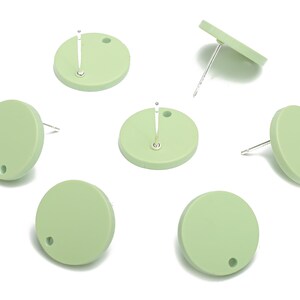 Acrylic Round Earring Stud – Matte Acrylic Circle Post - 316 Stainles Steel Stud - Jewelry Supplies - 15.53x15.53x2.33mm - AC2426D image 3