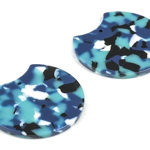Acetate Round Charms - Round Earrings and Pendant - Earring Findings - Jewelry Supplies - Color Code:A16 - 36.74x33.55x2.53mm - AC1646-A16