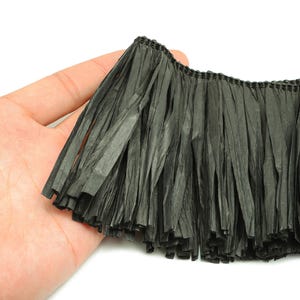 10.5cm Black Raffia Tassel – Raffia Tassels Strip – Raffia Grass Tassels Skirt - Jewelry Accessories - Earring Finding - RS1072B