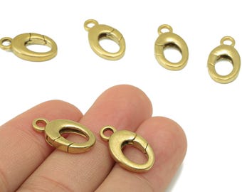 Raw Brass Oval Clasp – Jewelry Supplies For Necklace Making (19.3x10.8x3.6mm) PP8344