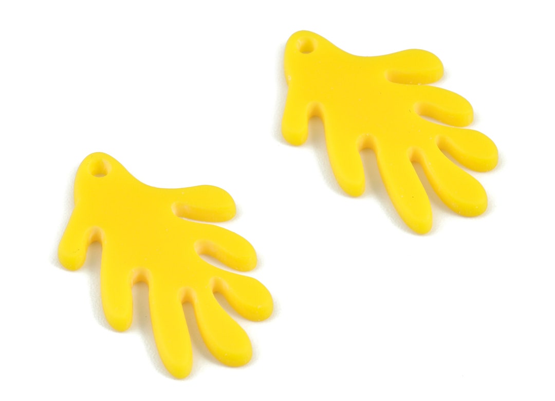 Acrylic Yellow Leaf Earring Charms Acrylic Leaf Earrings Jewelry