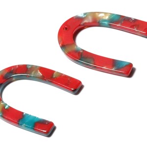 Acetate U Charm - U Earring and Pendant - Earring Findings - Jewelry Supplys - Color Code: A46 - 34.61x26.25x2.55mm - AC1114NN