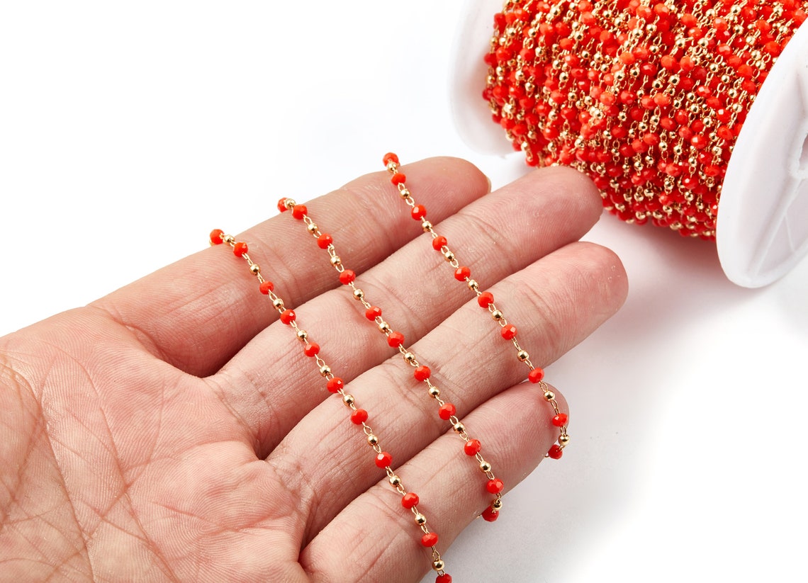 Bead Chain Ball Satellite Soldered Chain Brass Cable Chain Etsy