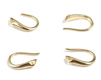 Brass Earring Hooks - 18K Real Gold Plated Brass Snake Earring Wires - Ear Hooks Findings - Jewelry Supplies - 20.08x6.91x2.2mm - RGP2693