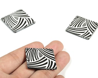 Colgantes cuadrados de acrílico para pendientes - Colgante cuadrado de acrílico - Componentes para pendientes - Materiales para la fabricación de joyas - 32,39 x 32,39 x 2,58 mm - AC2221