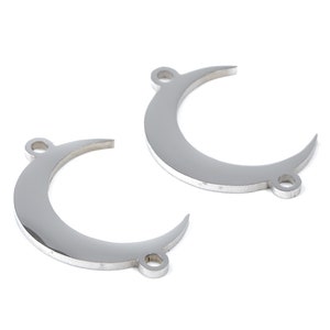 Stainless Steel Moon Connector - Crescent Earrings Charms and Pendant - Bracelet Pendant - 20.19x12.68x0.94mm - SS1097