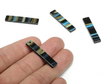Acrylic Bar Earring Charms - Acrylic Thin Bar Rectangle Pendant - Jewelry Making Supplies - Color Code: A788 - 33.83x7.1x2.4mm - AC1026-A788
