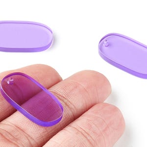 Acrylic Oval Earring Charms - Oval Shaped Pendant - Earring Findings - Jewelry Supplies - Color Code:A72 - 26.7x14x2.6mm - AC1156AD image 1