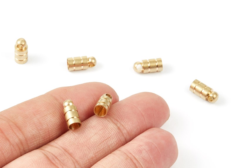 Brass Tassel End Caps Raw Brass Barrel End 511 Cord End Etsy
