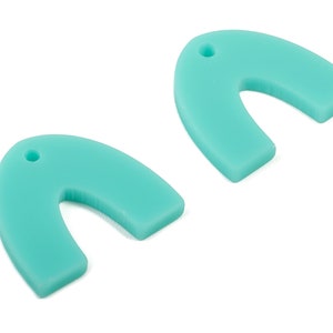 Acrylic Mini U Earring Charms - Matte Mini Geometric Earring - Jewelry Supplies - Color Code:A467 - 17.33x15.66x2.2mm - AC1890C