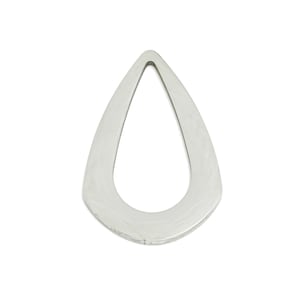 Steel Teardrop Charm - Stainless Steel Drop Charm - Lightweight Modern Geometric Charm - Cutout Charm For DIY Craft - 26x15x0.9mm - SS2289