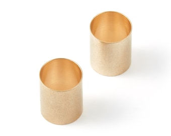 Tubo de latón industrial - Cuentas de tubo de latón - Cuentas de tubo liso de latón en bruto - Suministros para joyería - 15,86 x 12,98 x 0,38 mm - PP1477