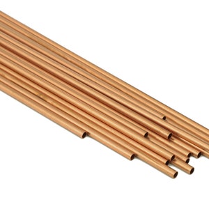 Copper Himmeli Tubes - Raw Copper Round Himmeli DIY Tube Beads - Circle Pipes for Geometric - For Air Plants - 3x0.2x300mm - PP8146-300