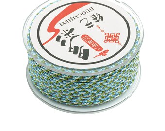 2mm Nylon Braided Cord - 3 Color 8 Strand Rope - 10m/Roll - Polyamid Beading String - Colorful Crafting Cord - Jewelry Accessories - HM1062B