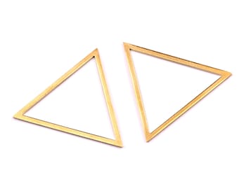 Brass Triangle Charms - Triangle Shpaed Raw Brass Connector - Geometric Charms - Jewelry Supplies - 35x39x1mm - PP1155