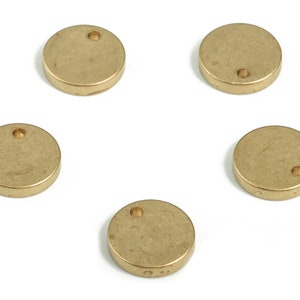 Ciondoli orecchini rotondi in ottone - Ciondolo cerchio in ottone grezzo - Risultati orecchini - Forniture per la produzione di gioielli - 9.98x9.98x1.95mm - PP3926