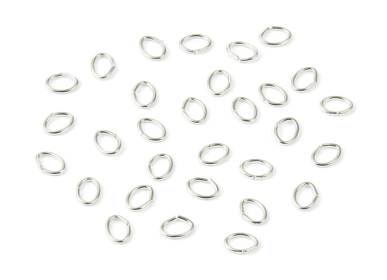 Silver Tone Plated Jewelry Supplies Brass Open Jump Rings PP1564S Brass Open Jump Rings 5x4x0.7mm