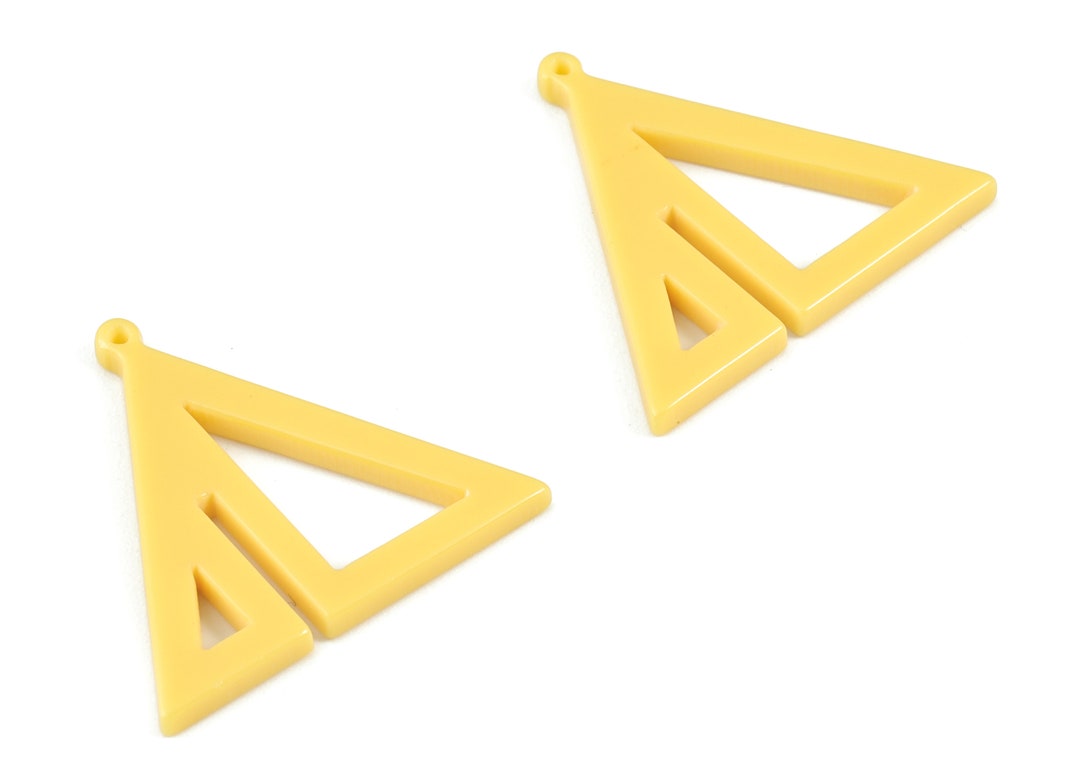 Acrylic Triangle Earring Charms Yellow Triangles Pendant Etsy