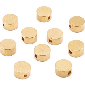 Brass Round Spacer Beads - Raw Brass Round Beads - Spacer Connectors - Earring Findings - Jewelry Supplies - 7.96x7.96x4.17mm - PP2223