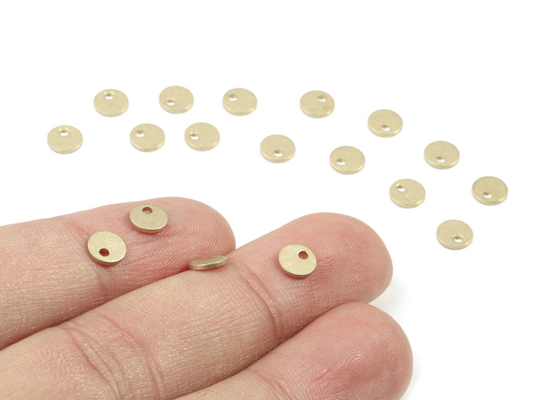 Brass Mini Circle Earring Charms - Raw Brass Mini Round Pendant ...