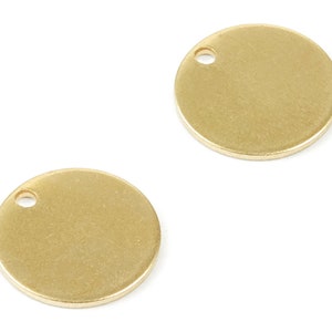 Personalized stamping blank - Brass Round Charms - Round Raw Brass Pendant - Earring Findings - 12.77x12.77x0.83mm - PP2024