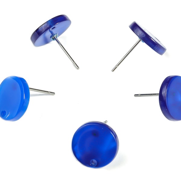 Acrylic Round Earring Post - Acrylic Round Earring Stud - Earring Post Findings - Color Code: A602- 11.89x11.76x2.42mm - AC1139-A602
