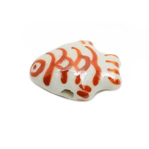 Glazed Ceramic Fish Beads - Craft Beads for Necklace or Bracelet - Marine Colorful Beads - Handmade Making Jewelry - 19x14x9.09mm - NS2768