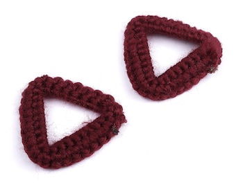 Crochet Triangle Earrings - Crochet Earrings and Pendant - Handmade Triangle Earrings - 37.17x37.17x3.27mm - TS1080