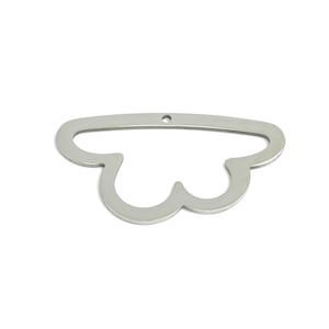 Steel Cloud Charm - Abstract Flat Metal Pendant for DIY Crafts Making - Trendy Jewelry Components for Necklaces - 30.35x17.4x0.98mm - SS2331
