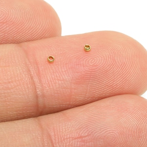 1.5x1.5mm Brass Crimp Tube Bead - Raw Brass Cover End Tip - Stopper Bead - Crimp End Bead for Bracelet or Necklace - 1.5x1.5x0.9mm - PP11371