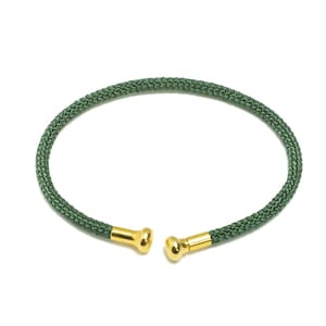 Unisex reparmband - Handgjort mässingsarmband med öppet rep - Justerbart stålarmband med upplåsbar skruvpärla - Armbandstillverkning - HM1069A