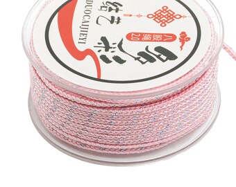 2mm Nylon Braided Rope - Two Color Eight Strand Rope - Craft Braided String - Handwoven Rope - Woven Multicolor Craft - 10m/Roll - HM1061B