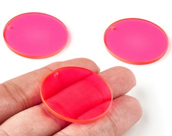 Acrylic Round Charms – Transparent Coin Earrings, Pendants, Jewelry Findings Color Code: A295 (34x2.3mm) AC1135-A295