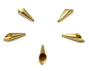 Brass Cone Bead Caps - Raw Brass Cone Bead Caps - Earring Findings - DIY Jewelry Making Supplies - 15.05x4.86x0.3mm - PP4368