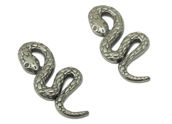 Stainless Steel Snake Earring Charms - Stainless Steel Snake