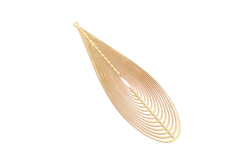 Earring Findings Jewelry Supplies 78.4x23.3x0.28mm JJB4148 Exaggerated Earring Charms Raw Brass Hollow Out Earring Charms