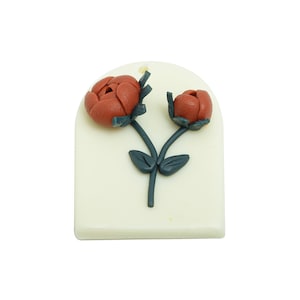 Polymer Clay Flower Earring Charms - Artisan Red 3D Flower Charm - Flower Jewelry Pendants - DIY Craft Jewelry - 32.43x24x9.65mm - PC2383