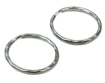 Gunmetal Metal Key Rings - Split Rings - Circle Key Rings - Keychain Connectors - Key Ring Findings - 27.64x27.64x1.5mm - PP2855GM