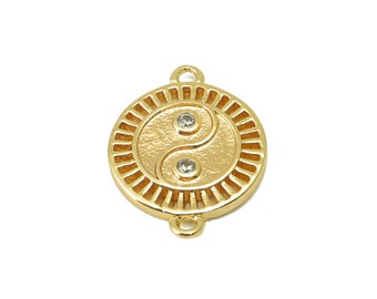 Brass Yin Yang Earring - Brass Gold Yin Yang Connector