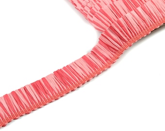 Raffia Tassels Strip - Natural Raffia Grass - Red Color Raffia Tassel Skirt - Jewelry Accessories - Earring Findings - 25x2.8mm - RS1069
