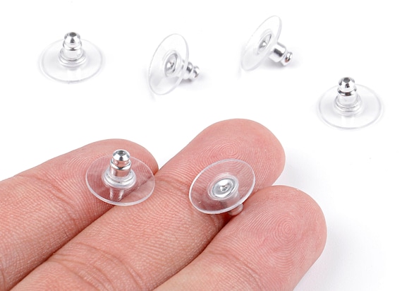 Earring Backs with Pads - Disc Earring Stopper - Ear Nuts & Backs - Earring Stopper Charms - Earring Stopper - 11.95x6.81mm - ES1009