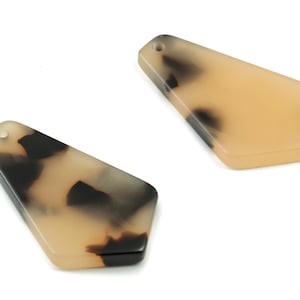 Acetate Geometric Earring Charms - Blonde Tortoise Shell Earrings - Geometric Pendant - Color Code:A08 - 27x16.59x2.65mm - AC1319-A08
