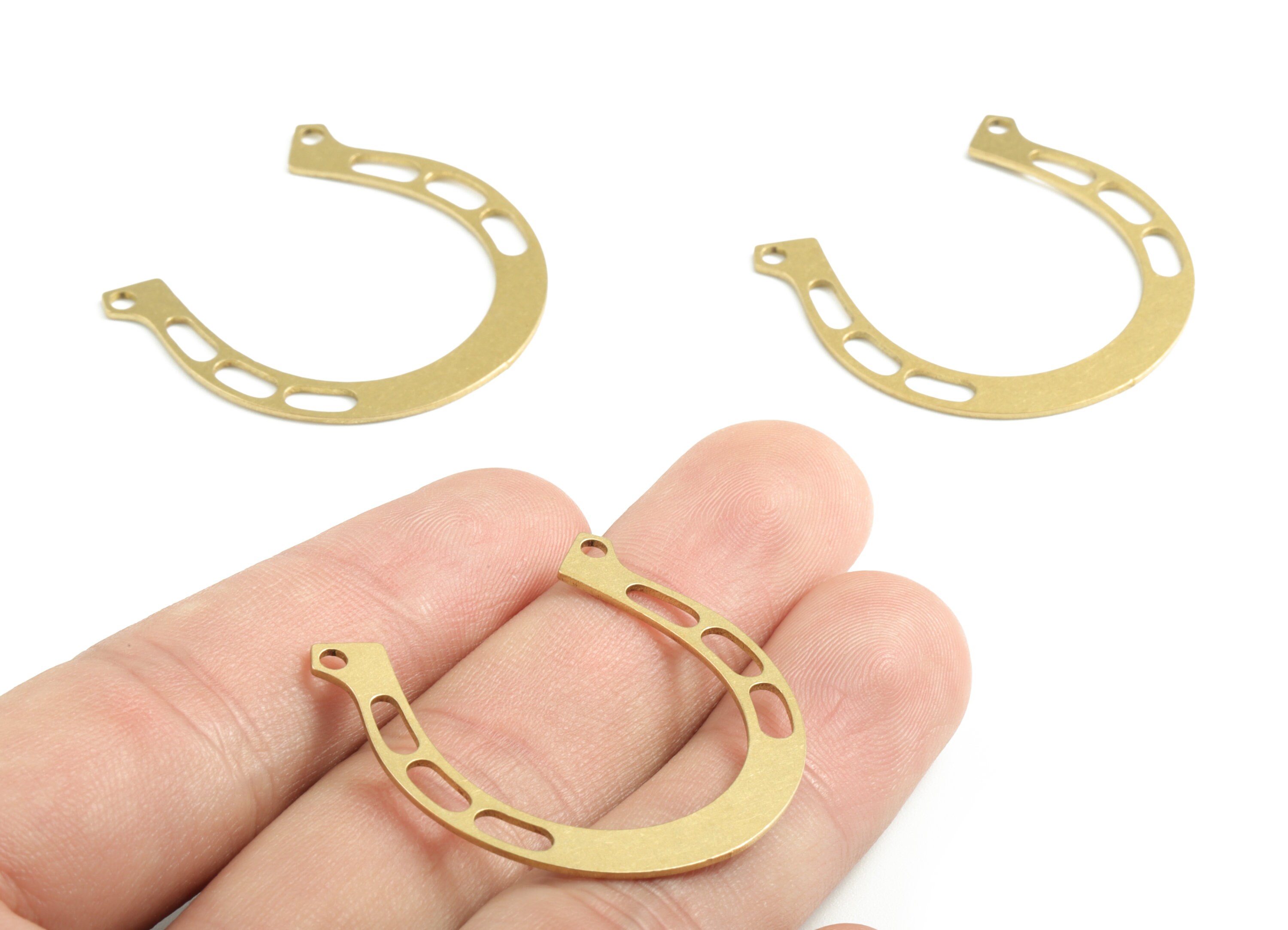 Brass Horseshoe Earring Connector Raw Brass Horseshoe Etsy